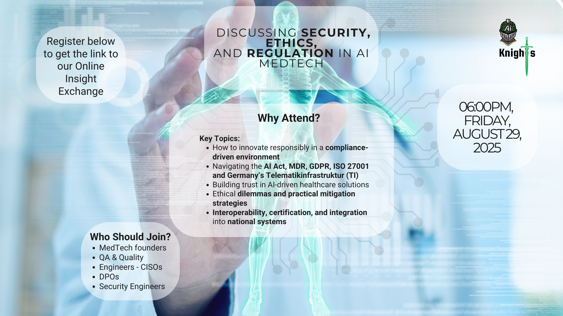 Discussing Security, Ethics, and regulation AI Knights event 2- Discussing Security, Ethics, and regulation